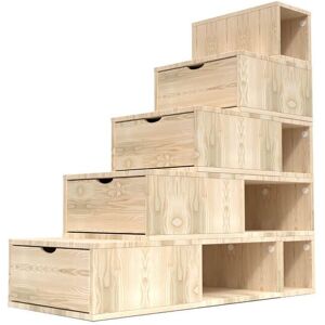 ABC MEUBLES Scala cubo di riordino 125 cm -  - Legno Grezzo