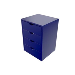 ABC MEUBLES Piedistallo a 4 cassetti in legno massiccio -  - Blu scuro