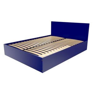 ABC MEUBLES Letto a cassettone in legno a 2 posti con testata - 140x200 - Blu scuro