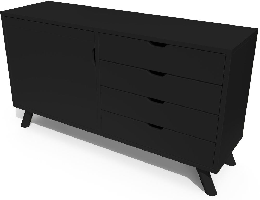 ABC MEUBLES Credenza scandinava legno Viking -  - Nero