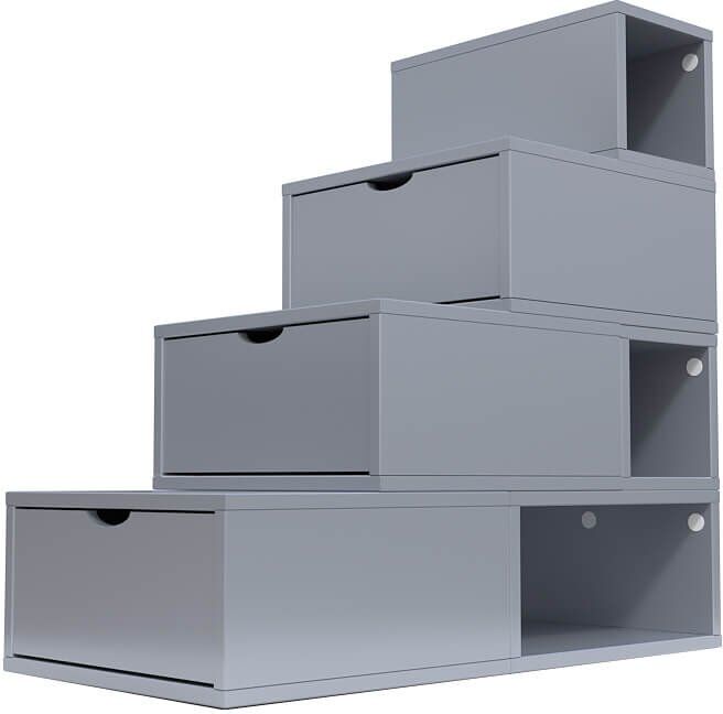 ABC MEUBLES Scala cubo di riordino 100 cm -  - Grigio alluminio