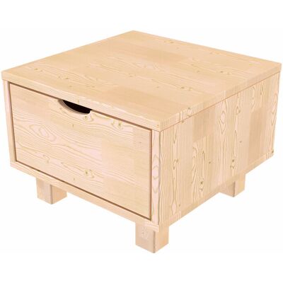 ABC MEUBLES Comodino camera da letto con cassetto Cubo - Legno Grezzo (senza vernice) ABC MEUBLES Comodino camera da letto con cassetto Cubo - Legno Grezzo (senza vernice)