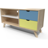 ABC MEUBLES Mobile TV scandinavo legno Viking -  - Pastello Blu, Giallo, Bianco