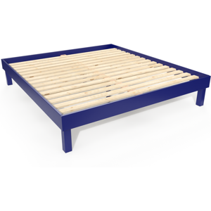 ABC MEUBLES Letto 180x200 in legno massiccio Comfort - 180x200 - Blu scuro