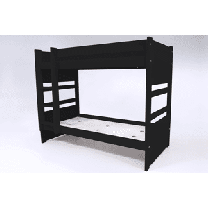 ABC MEUBLES Letto a castello 2 posti 90x190 separabile legno Duo - 90x190 - Nero