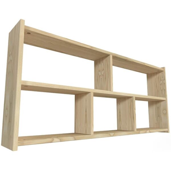 abc meubles scaffale per letto a soppalco - longueur 200 - legno grezzo