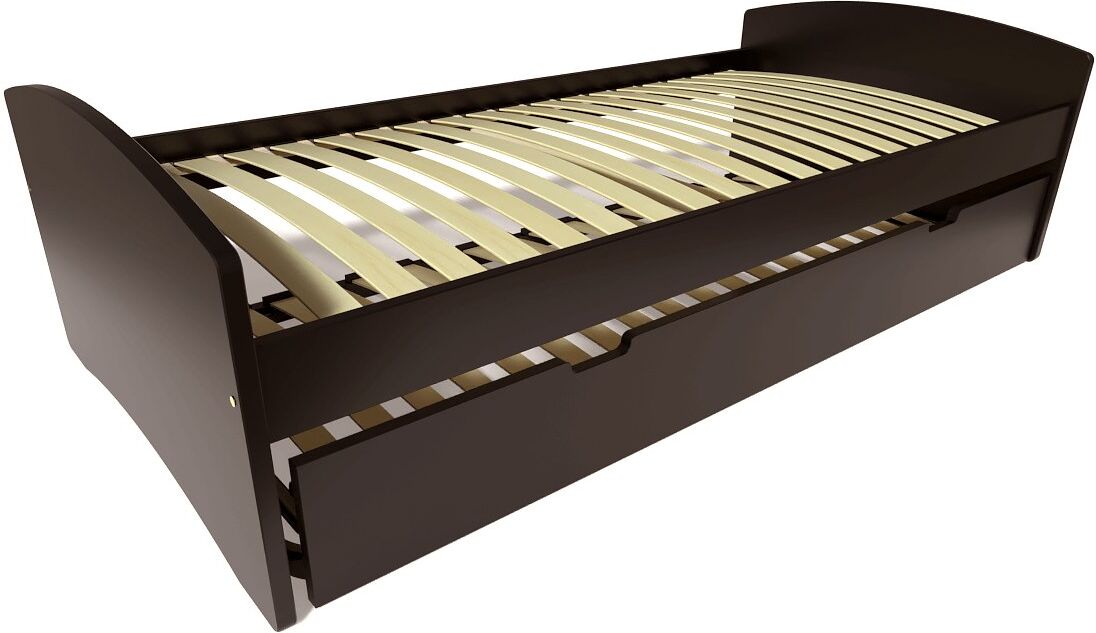 ABC MEUBLES Letto estraibile Happy pino massiccio - 90x190 - Nero