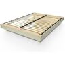 ABC MEUBLES Rete a doghe di legno per 2 persone Kit France - 140x190 - Moca