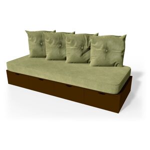 ABC MEUBLES Panchina cubo 200 cm + futon + cuscini -  - Wengé
