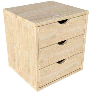 ABC MEUBLES Block 3 cassetti in legno massello -  - Legno Grezzo