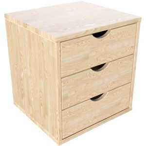 ABC MEUBLES Block 3 cassetti in legno massello -  - Vernice Naturale