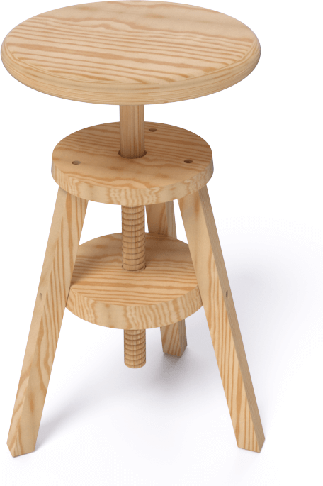 ABC MEUBLES Sgabello a vite in legno -  - Legno Grezzo