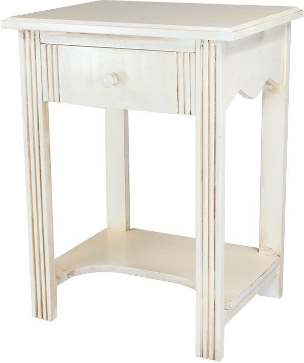 ABC MEUBLES Tavolo basso legno + 1 cassetto -  - Bianco Antico