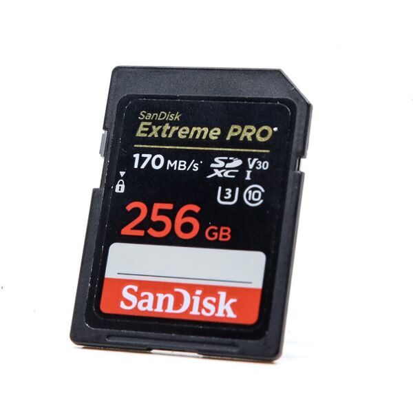 sandisk extreme pro 170mb/s 256gb uhs-i sdxc card (condition: excellent)