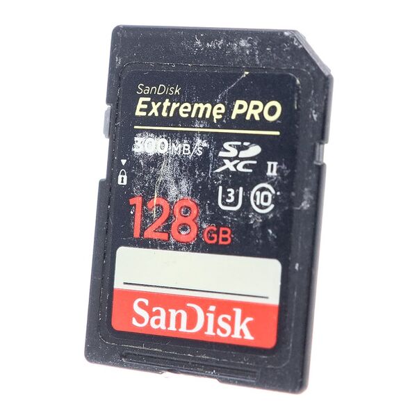 sandisk 128gb extreme pro 300 mb/s uhs-ii sdxc (condition: good)