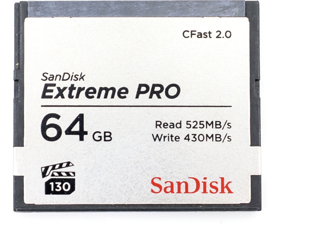 sandisk extreme pro 64gb 525mb/s cfast 2.0 card (condition: excellent)