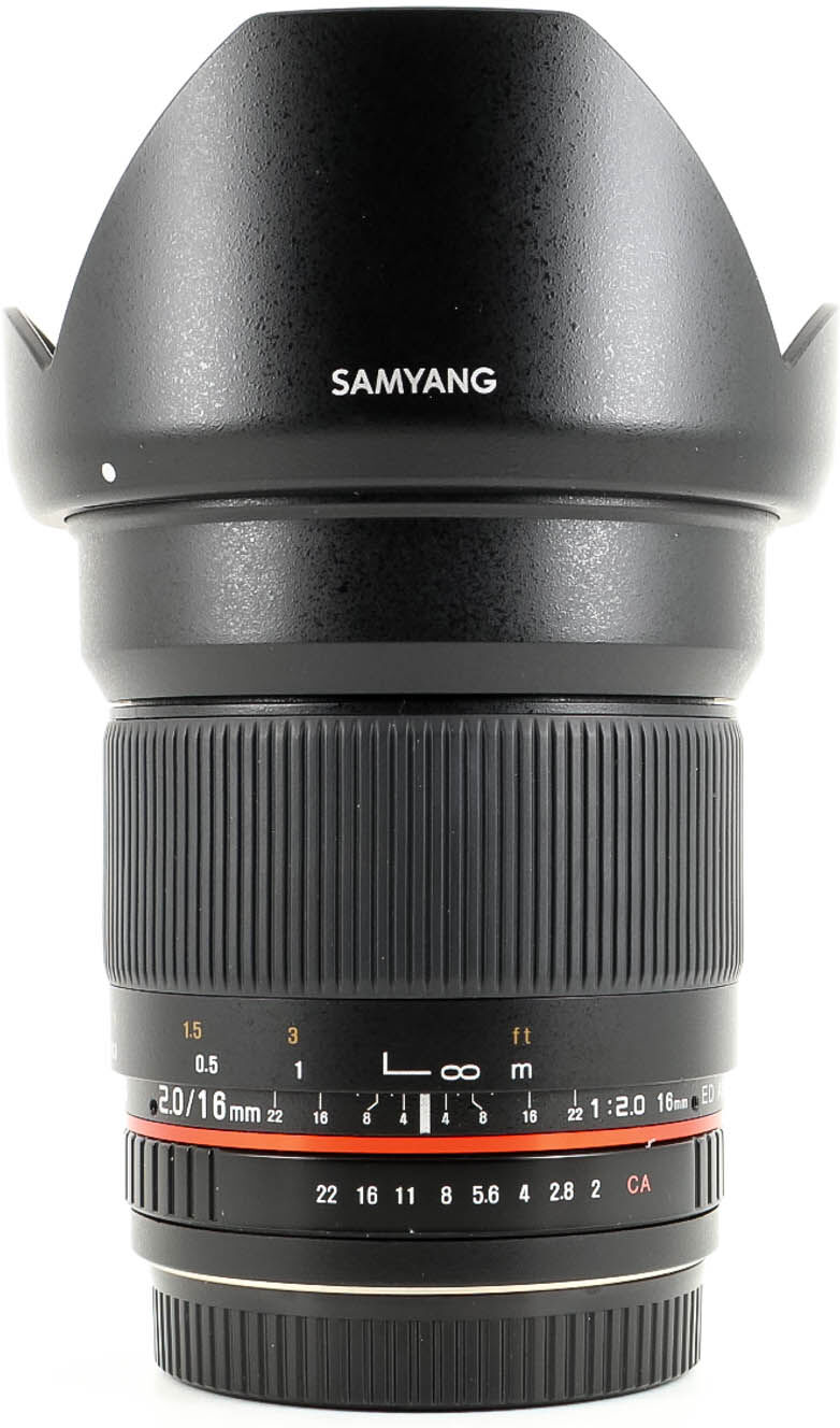 samyang 16mm f/2 ed as umc cs canon ef fit (condition: excellent)