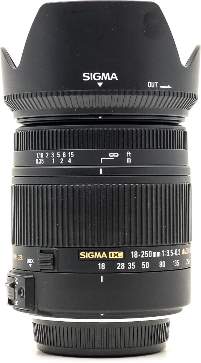 sigma 18-250mm f/3.5-6.3 dc macro os hsm nikon fit (condition: excellent)