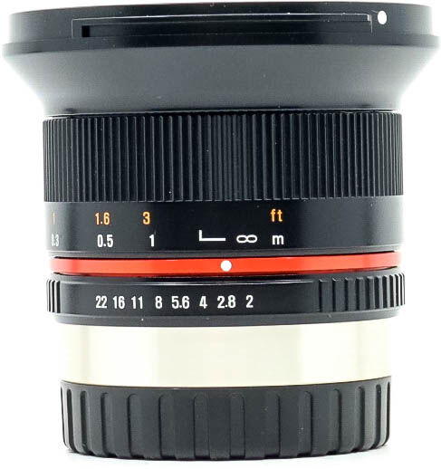 samyang 12mm f/2 ncs cs fujifilm x fit (condition: good)