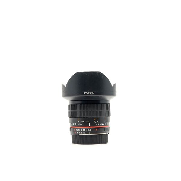 rokinon 14mm f/2.8 if ed umc nikon fit (condition: well used)