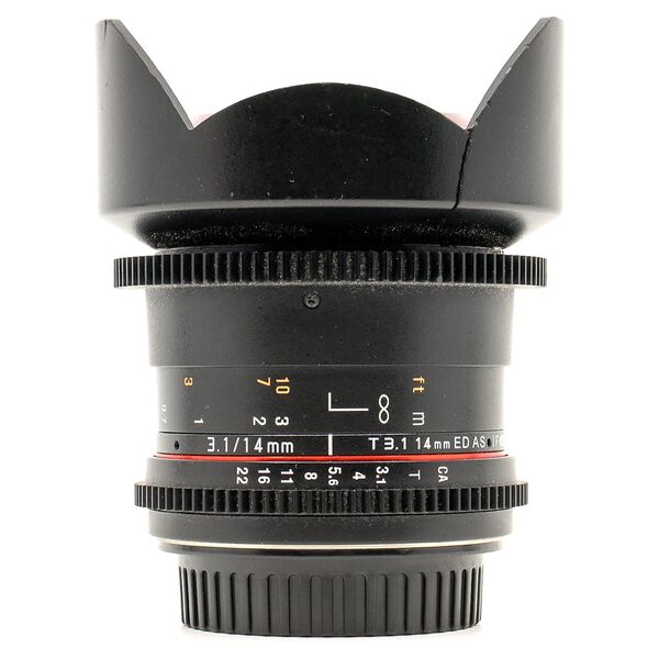 rokinon 14mm t3.1 ed as if umc canon ef fit (condition: well used)