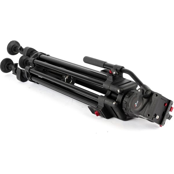 cartoni focus 8 fluid head with red lock tripod system (condition: like new)