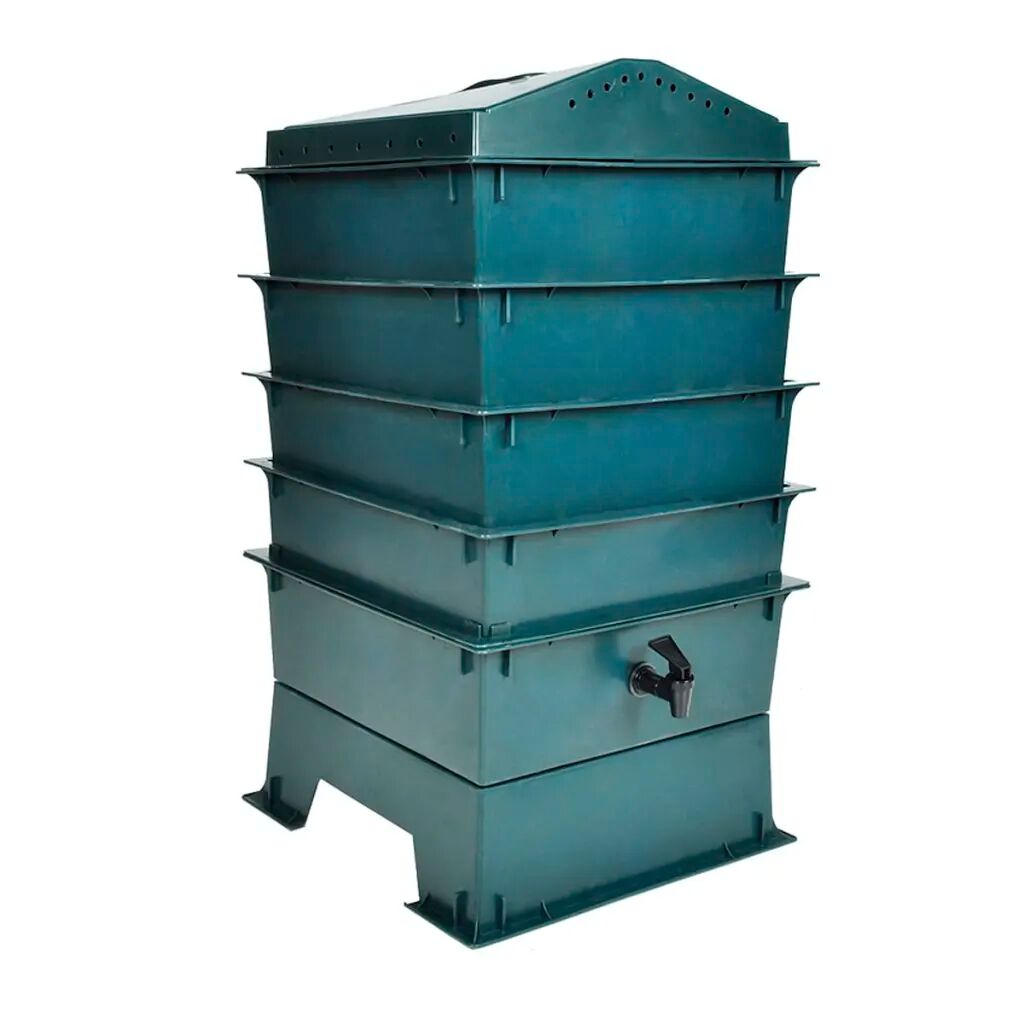 vidaxl compostiera vermifuga a 4 vassoi 42x42x60 cm