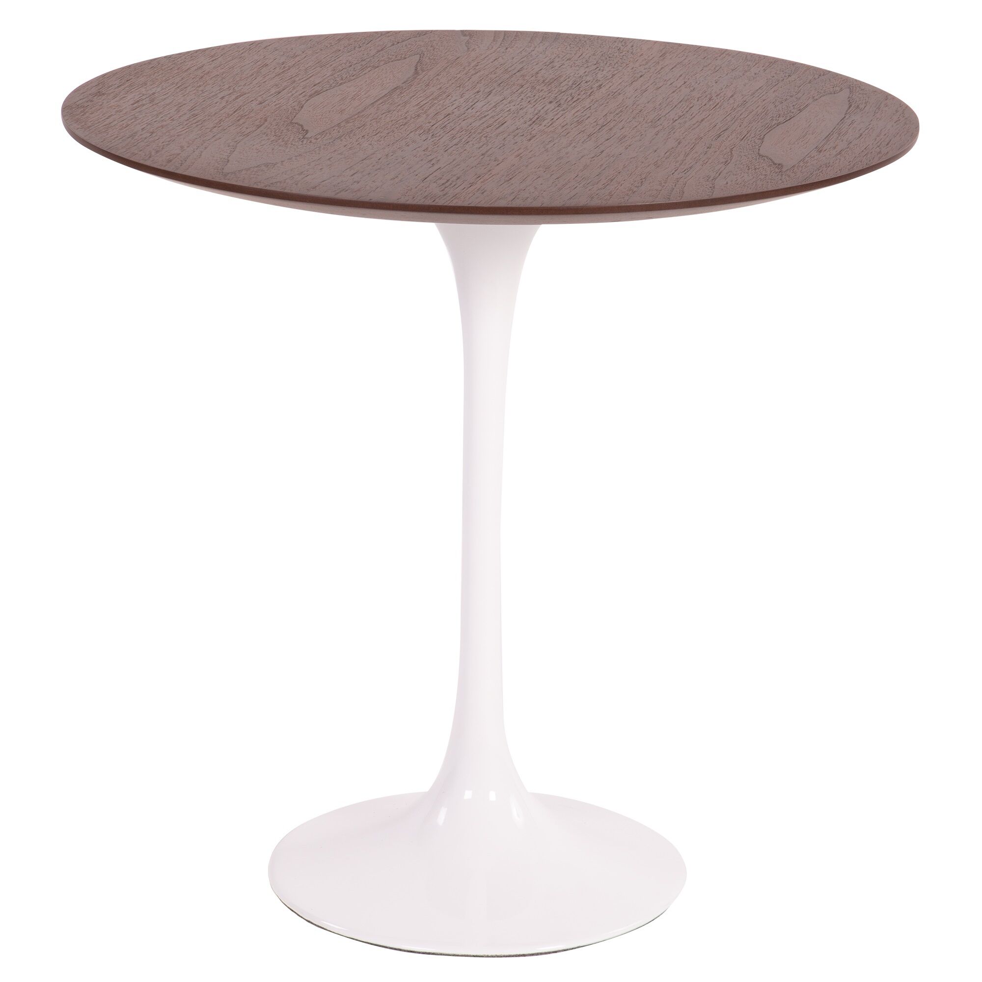 domini tavolino tulip side table 50 centimetri bianco top noce base