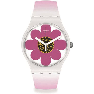 Swatch Orologio Bioceramic Viola Bioceramic Flower Power SO32M104 Swatch Orologio Bioceramic Viola Bioceramic Flower Power SO32M104