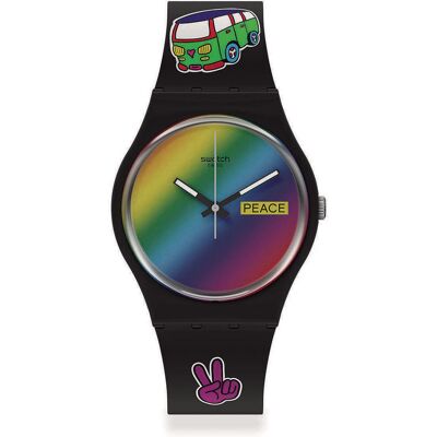Swatch Orologio Bioceramic Nero Bioceramic Flower Power SO31B101 Swatch Orologio Bioceramic Nero Bioceramic Flower Power SO31B101
