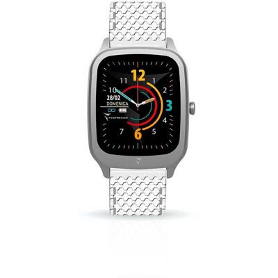 Techmade - Vision - Cassa argentata - Cinturino bianco - Smartwatch Techmade - Vision - Cassa argentata - Cinturino bianco - Smartwatch