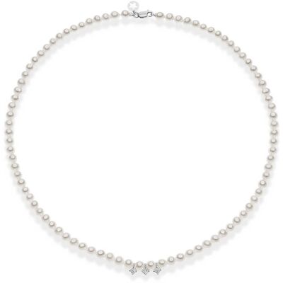 Comete Collana Diamante, Perle Gioiello Fili Fantasia Caratura 0,06 FWQ 321 Comete Collana Diamante, Perle Gioiello Fili Fantasia Caratura 0,06 FWQ 321