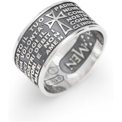 Amen Anello Uomo Gioielli Padre Nostro Italiano PNB925-30 Amen Anello Uomo Gioielli Padre Nostro Italiano PNB925-30
