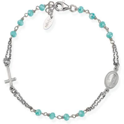 Amen Bracciale Con Charms Fissi Donna Argento 925 Gioiello Rosari BROBT3 Amen Bracciale Con Charms Fissi Donna Argento 925 Gioiello Rosari BROBT3