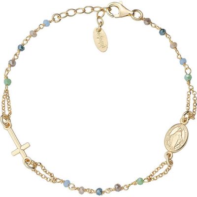 Amen Bracciale Con Charms Fissi Donna Argento 925 Gioiello Rosari BRO25GMUV3 Amen Bracciale Con Charms Fissi Donna Argento 925 Gioiello Rosari BRO25GMUV3