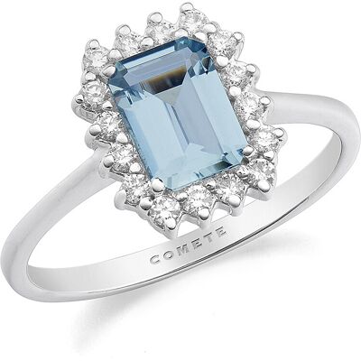 Comete Anello Diamante, Acquamarina Gioiello Donna Azzurra Prestige ANQ 344 Comete Anello Diamante, Acquamarina Gioiello Donna Azzurra Prestige ANQ 344
