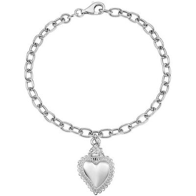 Amen Bracciale Con Charms Pendenti Donna Argento 925 Gioiello Sacro Cuore BRSCB3 Amen Bracciale Con Charms Pendenti Donna Argento 925 Gioiello Sacro Cuore BRSCB3