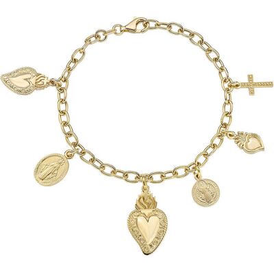 Amen Bracciale Con Charms Pendenti Donna Argento 925 Gioiello Sacro Cuore BRSCMG Amen Bracciale Con Charms Pendenti Donna Argento 925 Gioiello Sacro Cuore BRSCMG