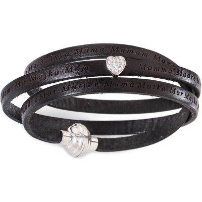 Amen Bracciale In Pelle Unisex Argento 925 Gioiello ASMA02-54 Amen Bracciale In Pelle Unisex Argento 925 Gioiello ASMA02-54