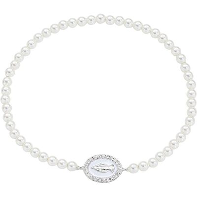 Amen Bracciale Di Perle Donna Argento 925 Gioiello Miracolosa BRELPE30SWBBZ Amen Bracciale Di Perle Donna Argento 925 Gioiello Miracolosa BRELPE30SWBBZ