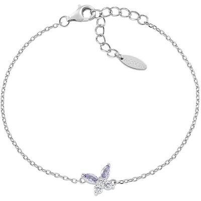 Amen Bracciale Con Charms Fissi Donna Argento 925 Gioiello Petali BRBUTBBLA Amen Bracciale Con Charms Fissi Donna Argento 925 Gioiello Petali BRBUTBBLA