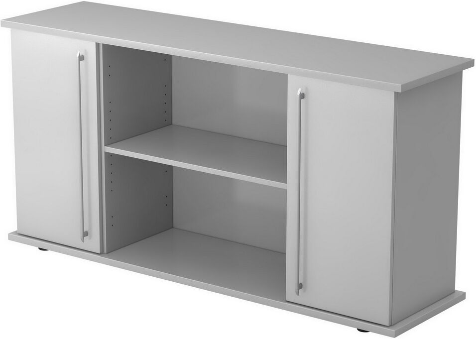 hjh OFFICE PRO KAPA SB   Madia   con ante - Grigio Credenza manico a forma di ringhiera in plastica