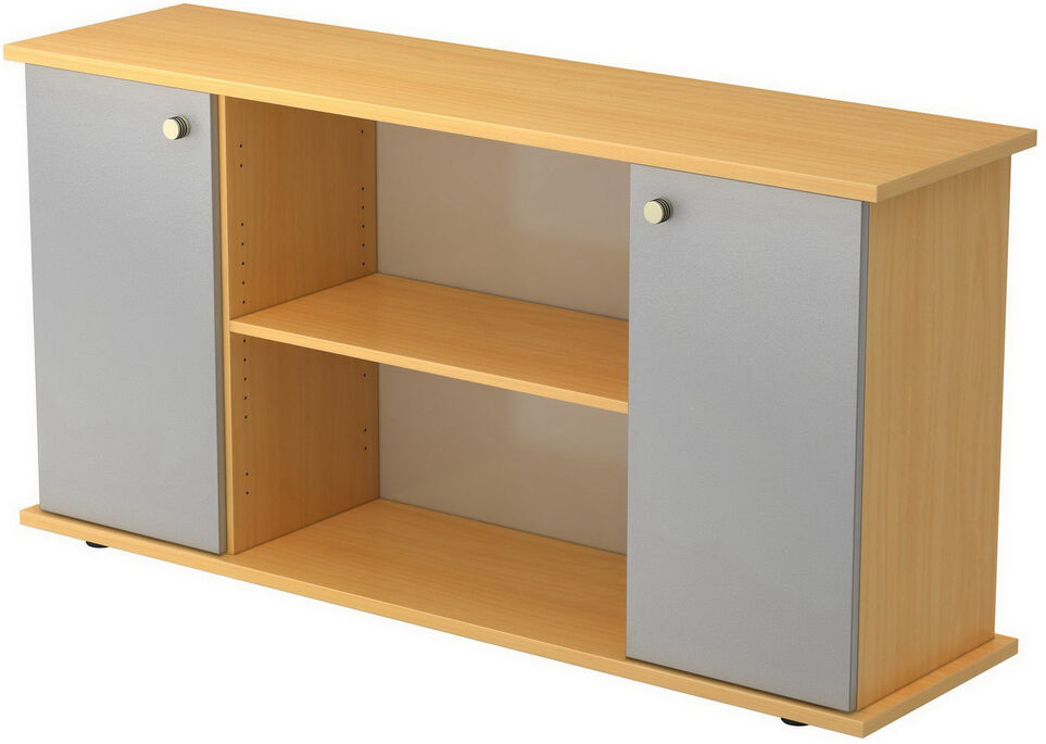 hjh OFFICE PRO KAPA SB   Madia   con ante - Faggio/Argento con manopola Credenza