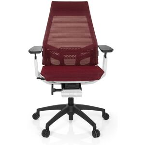 hjh OFFICE GENIDIA SMART WHITE   tessuto di maglia - Sedia da ufficio professionale Rosso / bianco