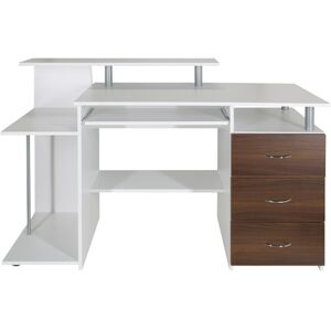 hjh OFFICE WORKSPACE H IV   137x60 - Scrivania  Bianco/Noce