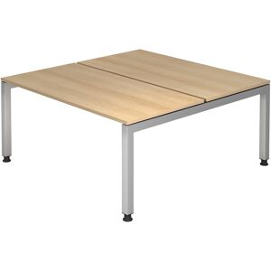 hjh OFFICE PRO JAVA D 16 S   Scrivania doppia - Quercia regolabile in altezza 160 x 162,5