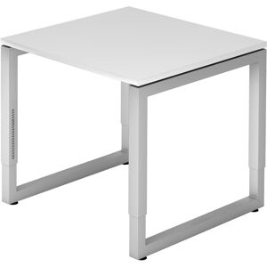 hjh OFFICE PRO REGO 8 S   Scrivania - 80x80 regolabile in altezza Bianco/Argento