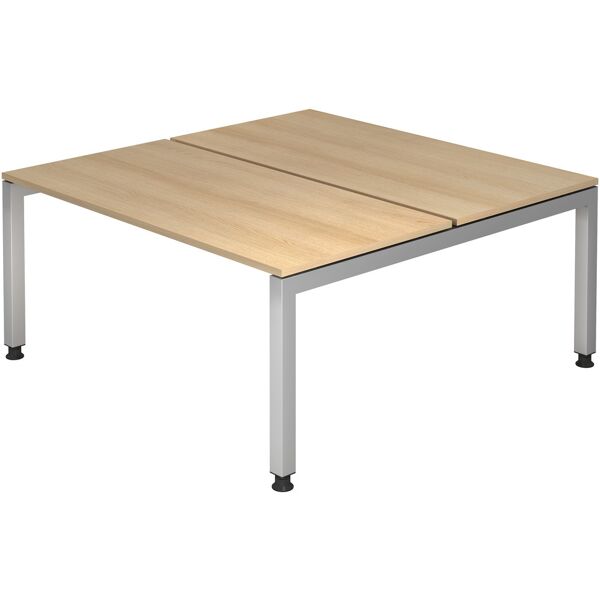 hjh office pro java d 16 s   scrivania doppia - quercia regolabile in altezza 160 x 162,5