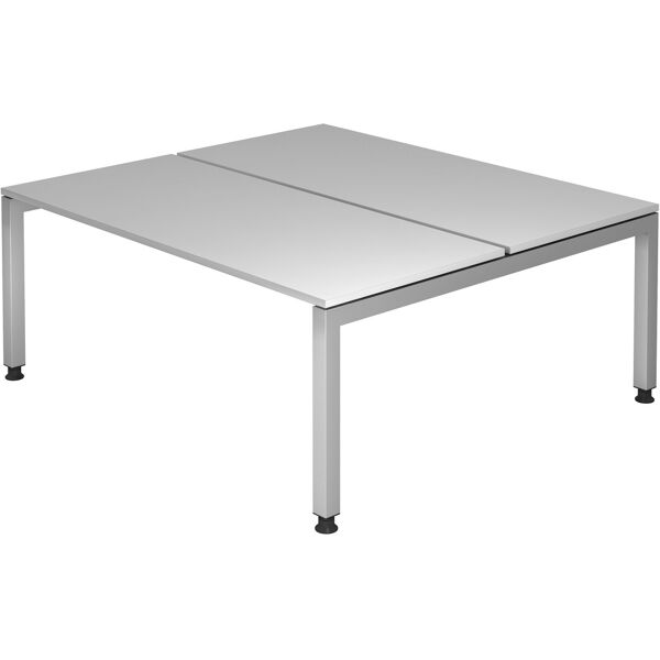 hjh office pro java d 19 s   doppia scrivani - grigio regolabile in altezza 180 x 162,5