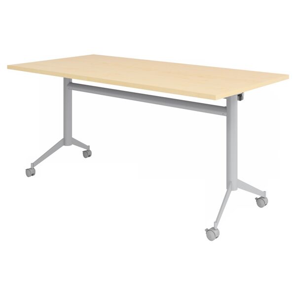 hjh office pro kala 16   tavolo pieghevole mobile   160 cm   argento - tavolo della conferenza acero